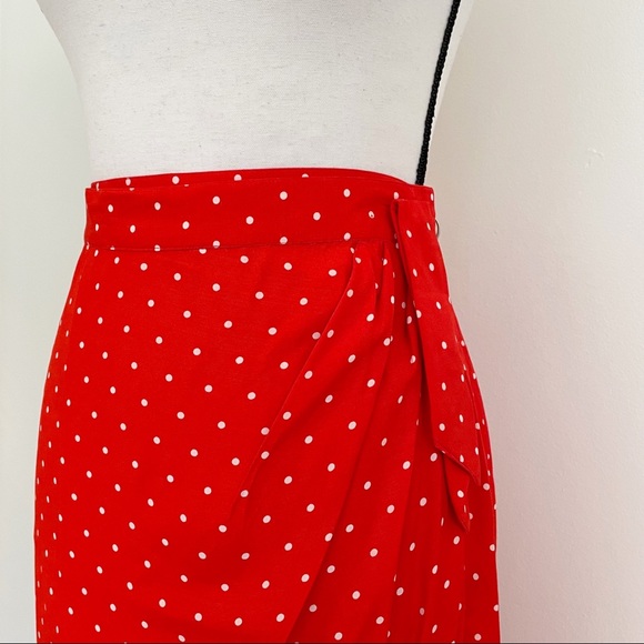 Vintage 80s Polka Dot Wrap Sarong Skirt - Picture 4 of 9